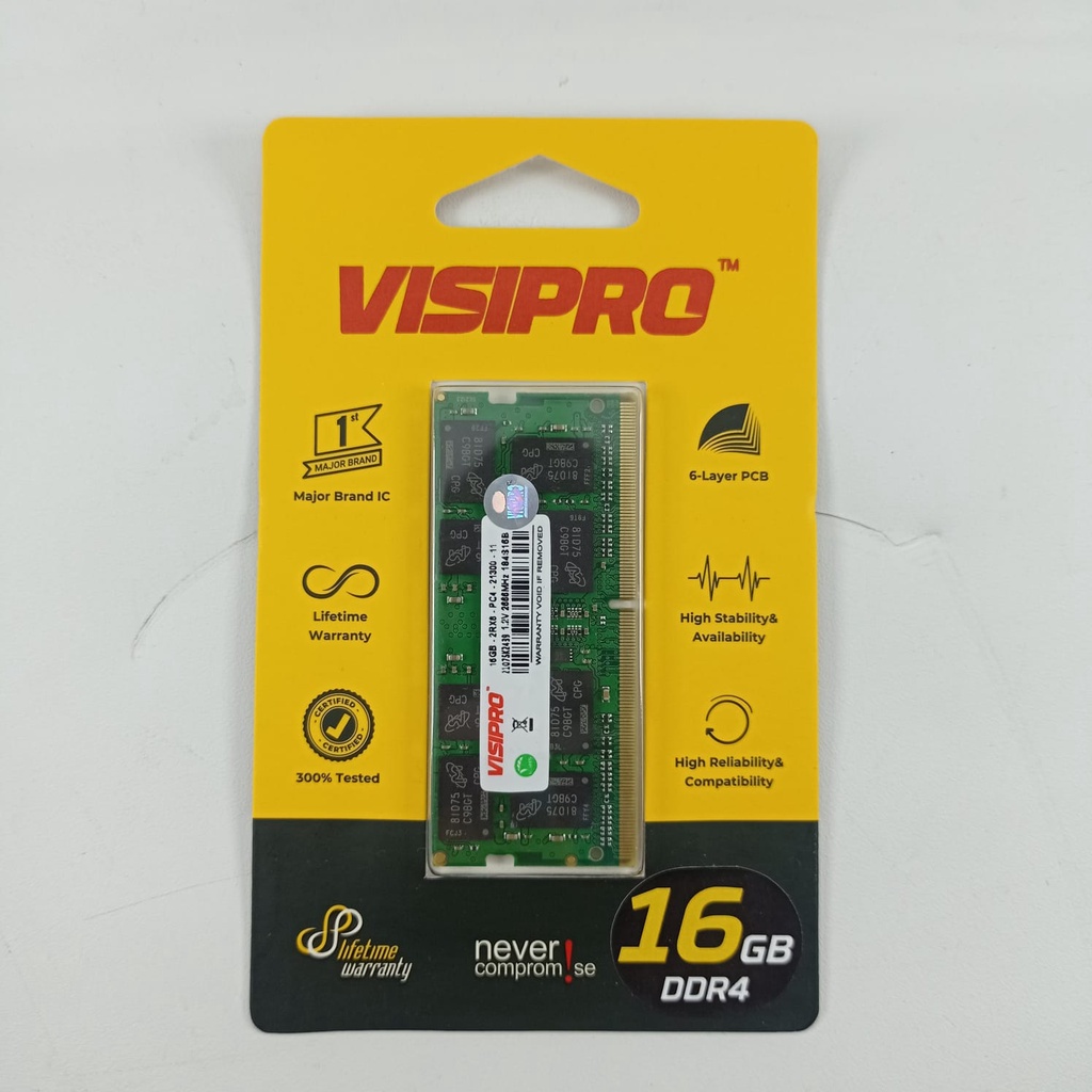 VISIPRO MEMORY RAM LAPTOP SODIMM 16GB DDR4 3200Mhz