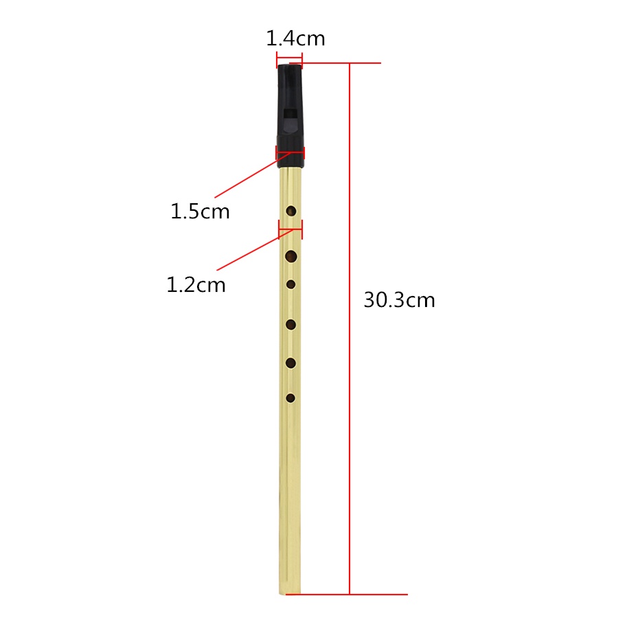 Suling Irlandia Nada D 6 Lubang Lapis Nikel Kuningan