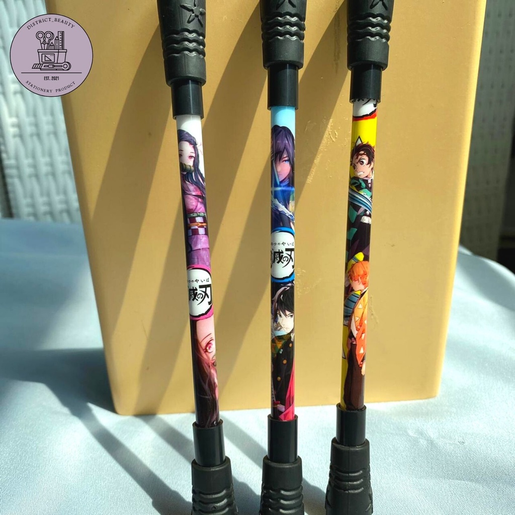 PULPEN GANTUNGAN MAGNET PUTAR DEMON SLAYER PULPEN UNIK MURAH PULPEN SPINNING ANIME
