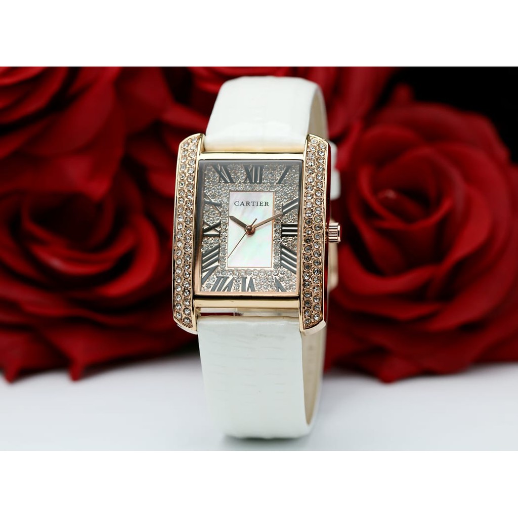 Jam Tangan Wanita Cartier Premium Tali Kulit