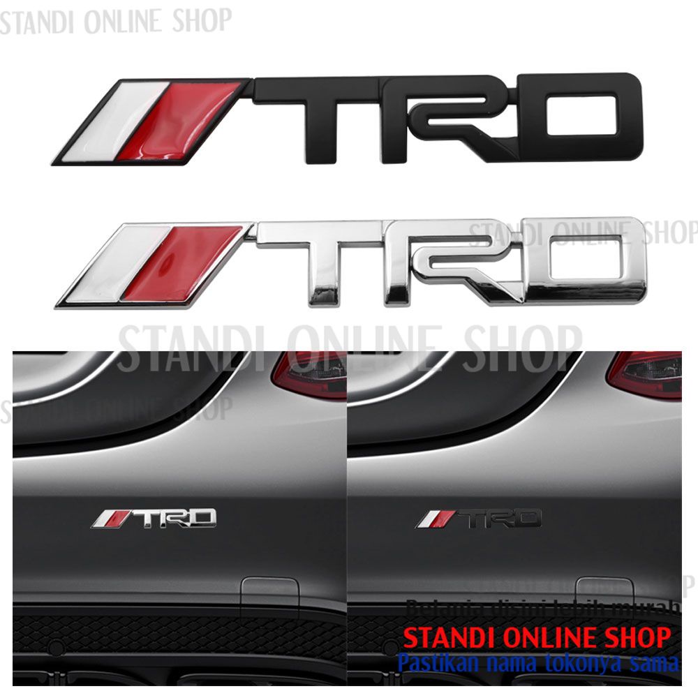 Emblem Sticker Logo Zinc Alloy Toyota Kijang Innova Fortuner TRD Hitam