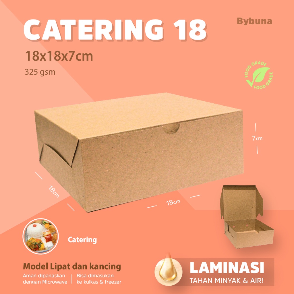 

DUS BOX CATERING 18X18 DUS NASI 18 KRAFT LAMINASI KOTAK NASI