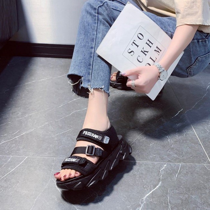 AGI0187 sandal tali wanita import murah sandal wedges wanita terbaru sandal korea fashion