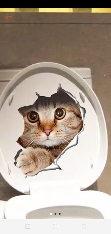 Stiker Bentuk Kartun Kucing 3d Bahan Pvc Ukuran 21*29cm Untuk Tempat Duduk Toilet/kamar Mandi