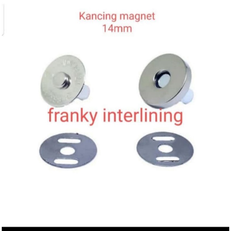 KANCING MAGNET STAINLESS STELL POLOS ISI 12 BUAH