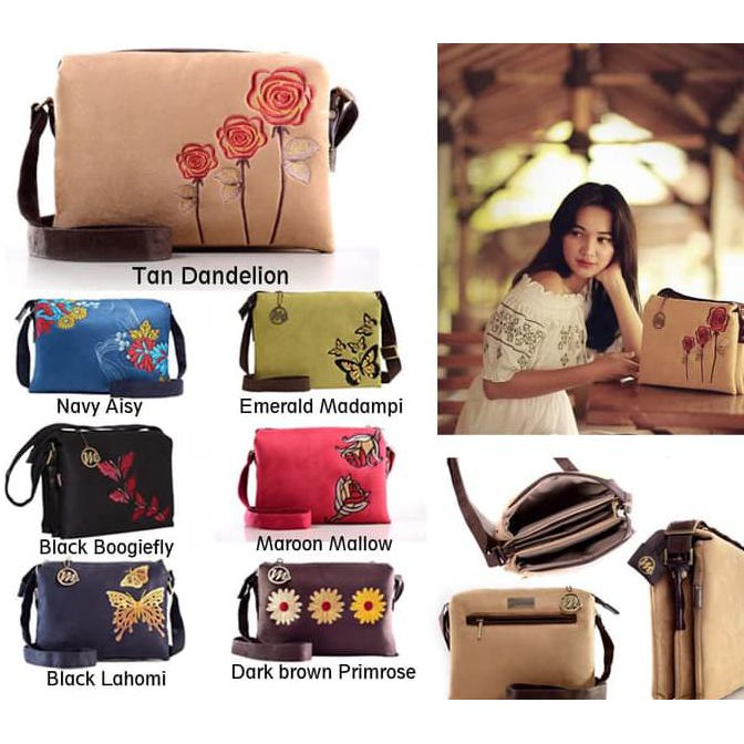 Jual TAS SELEMPANG WANITA MOKAMULA FEEBLE FLUMINENSE /MOKAMULA HARGA PABRIK - BLACK MAGNOLIA Murah
