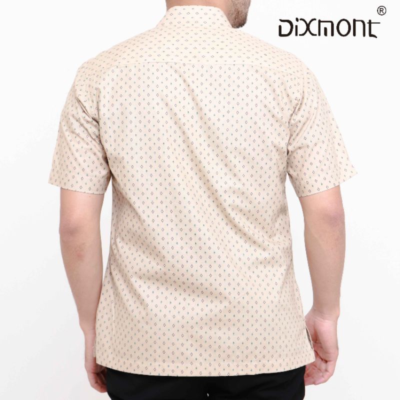 Dixmont Kemeja Pria Basic Formal Motif Lengan Pendek Hem MS01321