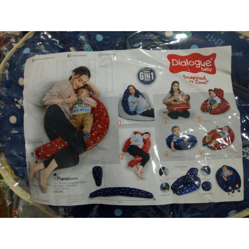 Promo Dialogue 6In1 Bantal Guling Ibu Hamil / Menyusui + Sofa Bayi Seri Planet Dgb1004 / Inochi