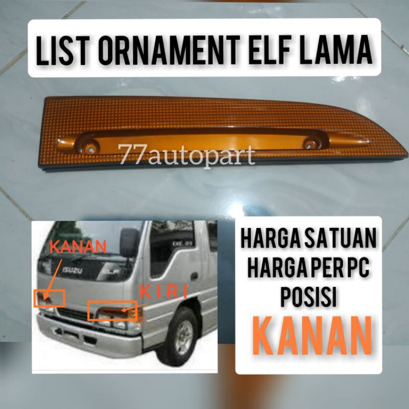 List ornament mata kucing depan elf lama kanan