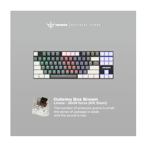 Keyboard gaming nyk nemesis wired usb 2.0 mechanical 87 keys tkl rainbow free switch ezalor mkn-01 mkn01