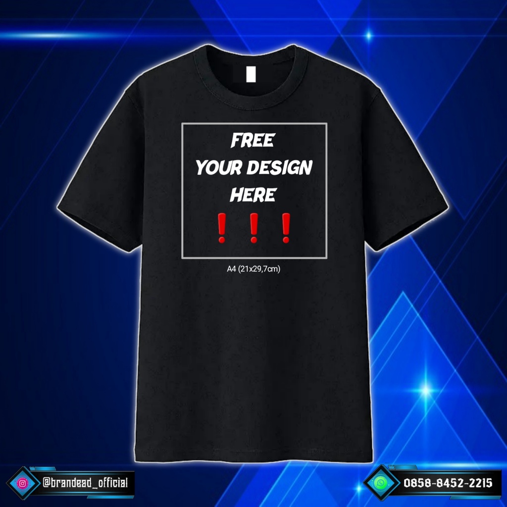 T-Shirt NSA "Custom Sablon Kaos Hitam Satuan Pria Dewasa" Premium Cotton 24's #1