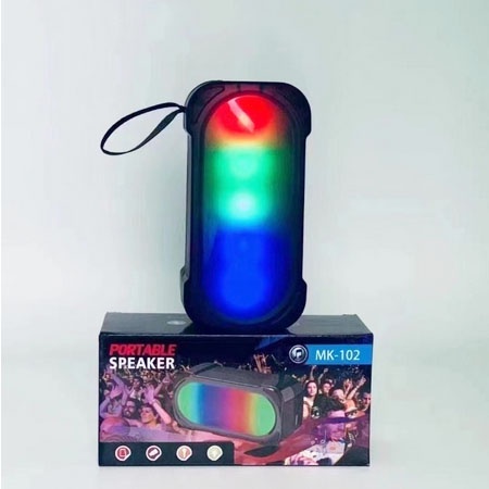 Speaker Bluetooth Lampu MK-102 Extra Bass Disco RGB LED Lamp Support FM Radio USB Aux TF Card