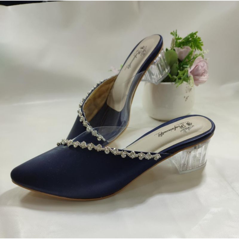 sepatu rafaizoutfit amoura navy tinggi 5cm.kaca