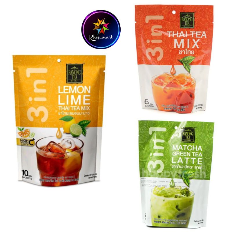 

Ranong Tea 3 in 1 Lemon-Lime/Matcha Latte/Thai Tea/Import