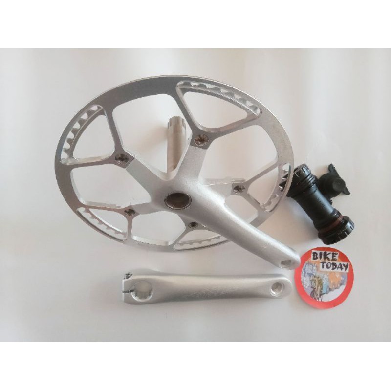 Crank Alloy Single Speed Sepeda Lipat Raze Pro 56T HT2 Silver