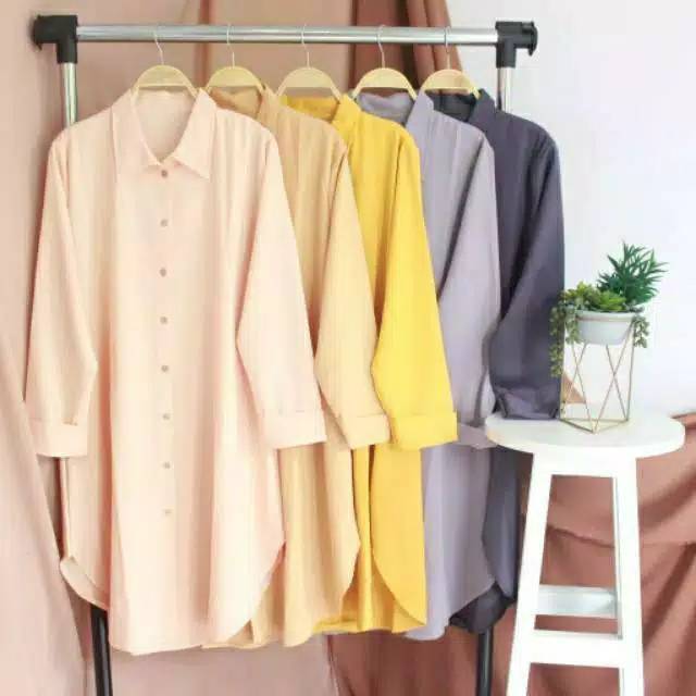  Kemeja Tunik Polos  Wanita TUNIK  POLOS  OVAL Shopee Indonesia