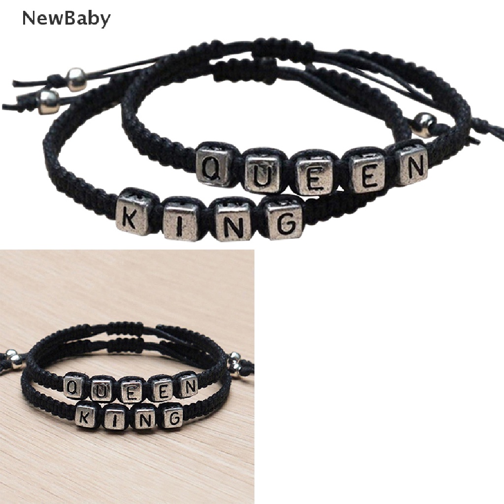 Gelang Tangan Handmade Desain Tulisan Kingqueen Untuk Pasanganpriawanitahadiah Pernikahan