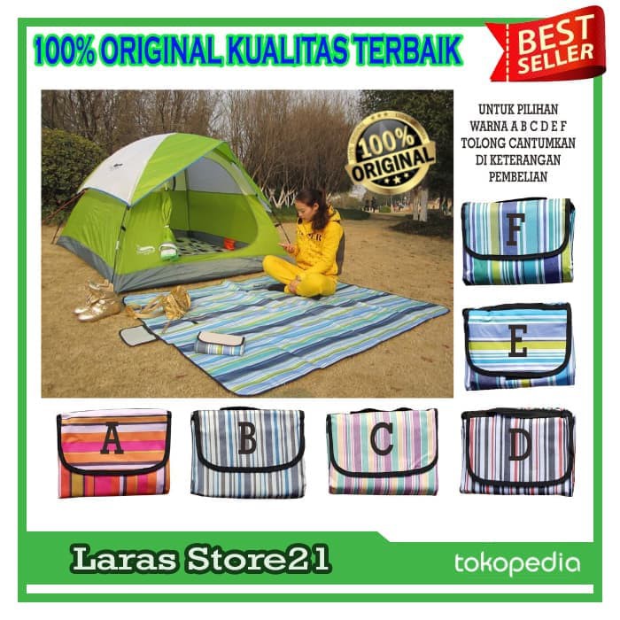 TIKAR LIPAT PLASTIK - TIKAR PIKNIK IMPORT KUALITAS TERBAIK + TERLARIS - Motif Acak