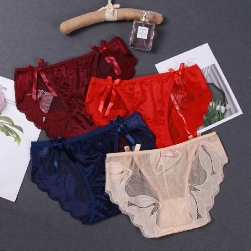 Celana Dalam Wanita Pita Renda Bunga Transparan 6489 CD Wanita Seamless Sempak