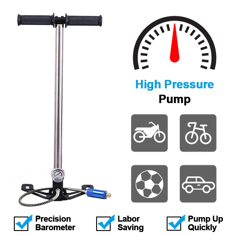 Tungsten Steel 3 Stage High Pressure Hand Pump Dapat PSI Stainless Steel PCP Air Gas Filling Pump