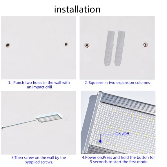 HBT-1608 - 800 Lumens Motion Sensor 48 LED Solar Lamp Light