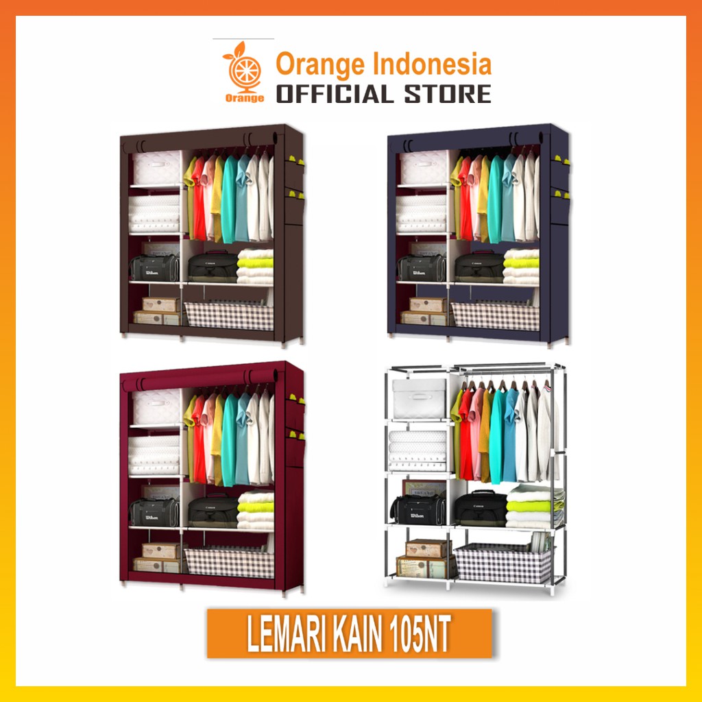 Lemari Kain Portable lemari 2 Sisi Lemari kain 2 sisi murah 105NT WHFURNITURE