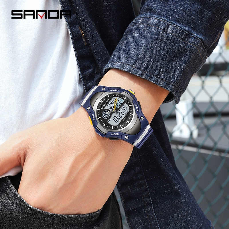 SANDA 3117 Jam Tangan Pria Digital Analog Tali Rubber Shockproof Anti Air WATCHKITE WKOS