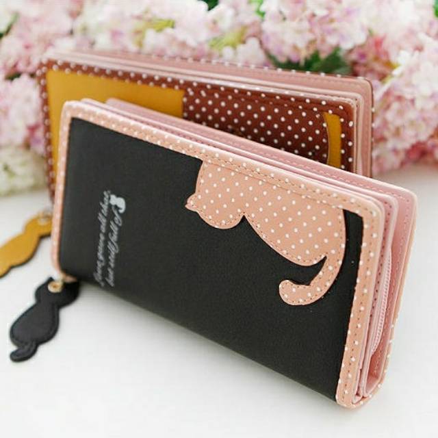 DOMPET WANITA shadow cat - dompet panjang wanita KOREAN  FASHION WALLET