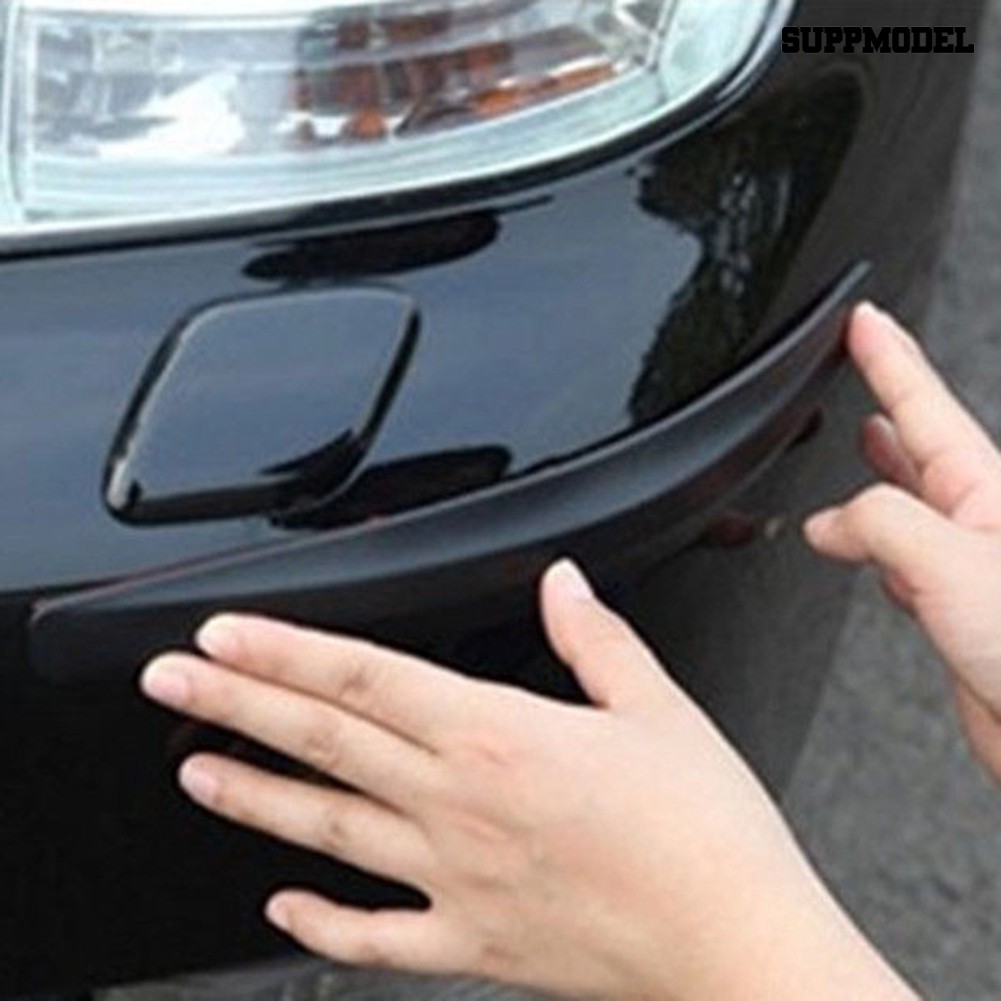 Supmodel 2pcs Strip Pelindung Pinggiran Bumper Mobil Suv Tekstur Carbon Fiber Anti Gores