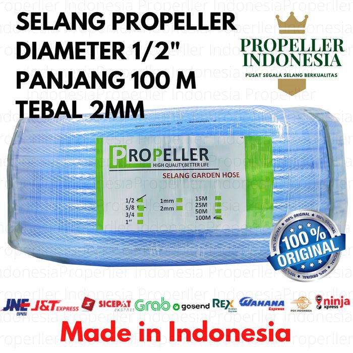 Selang Air Benang Bening 1/2 2MM 100Meter Selang Air Taman Selang Siram Tanaman Selang Air Elastis