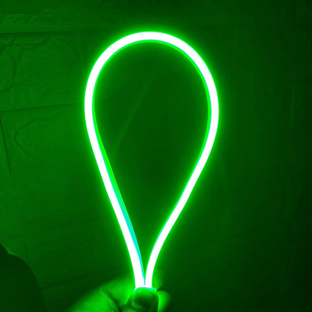 LED alis eagle eyes drl motor led alis motor mobil warna 12volt model pipih bukan bulat Panjang 30 Cm-Hijau