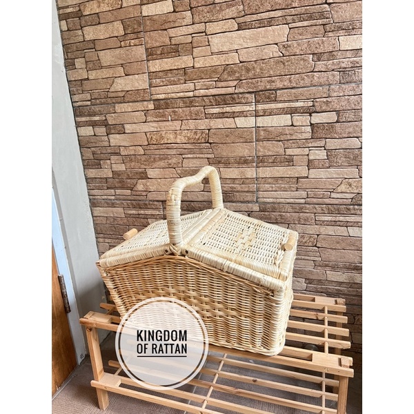 (SUDAH FINISHING) keranjang piknik JUMBO/keranjang piknik aesthetic/keranjang piknik rotan alami luc