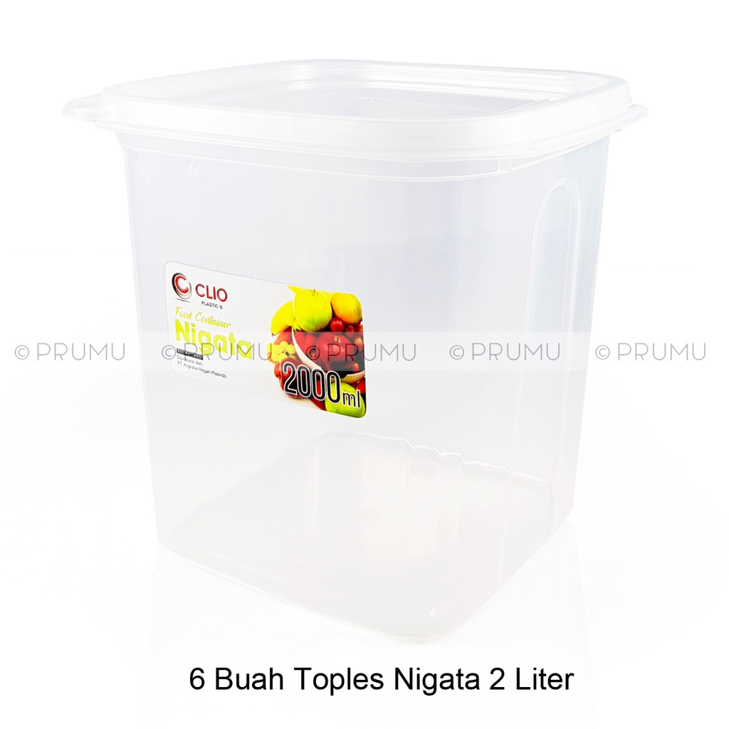 Grosir Toples Plastik 2 liter - Toples Kotak - Sealware - Food Container - Nigata 2000ml