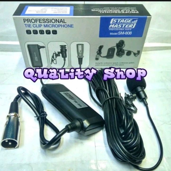 mic jepit kabel stage master sm808 suara sangat peka dan sensitif panjang kabel 10m