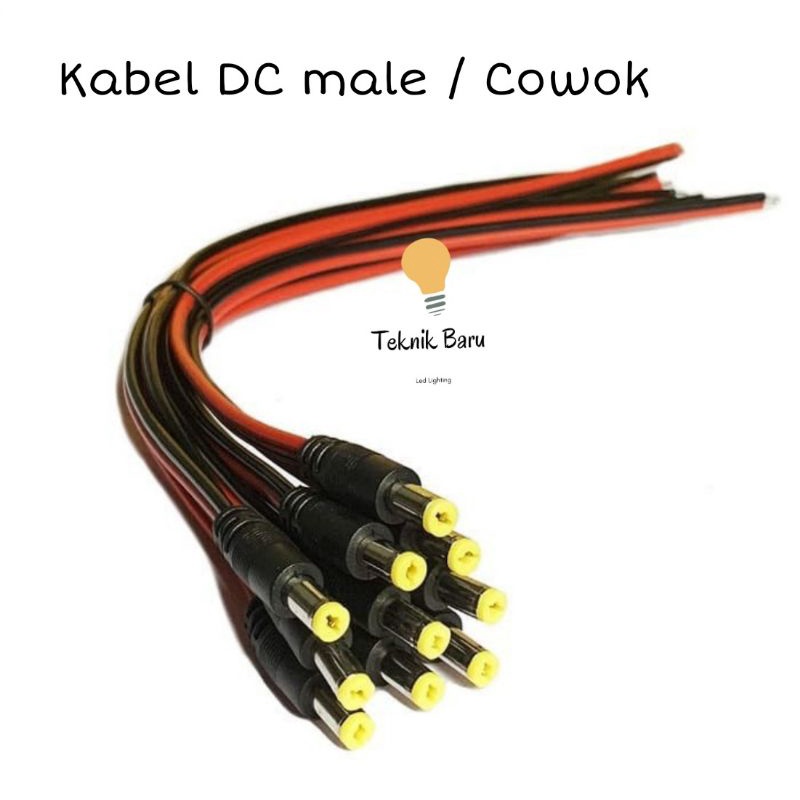 KABEL BUNTUNG DC JACK MALE COWOK / FEMALE CEWEK LED STRIP CCTV DVR 12V