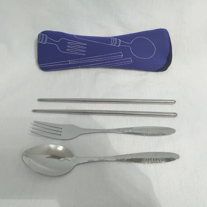 Sendok Travel Stainless/peralatan makan 1 set (sendok,garpu,sumpit)