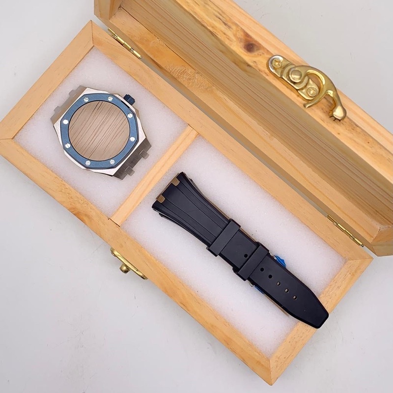 Strap bezel silver blue jam casio g-shock ga2100 ga-2100 original silver blue