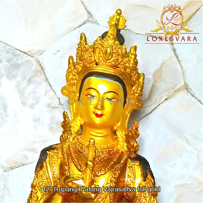 Patung Rupang Arca Logam Vajrasattva 12inch Full Gold