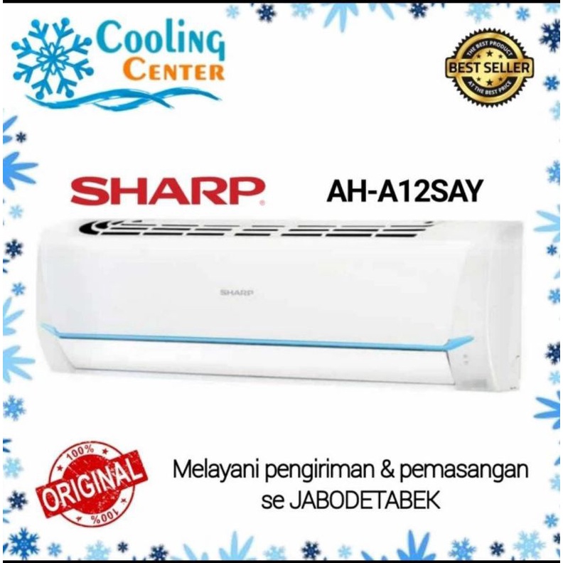 AC SHARP 1 1/2 pk THAILAND AH - A 12 SAY + PASANG INSTALASI 1,5 PK