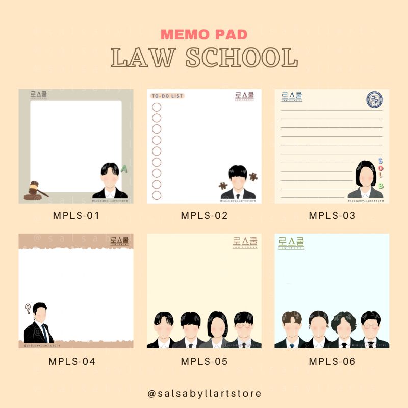 

Memo Pad Law School kdrama series || salsabyllartstore