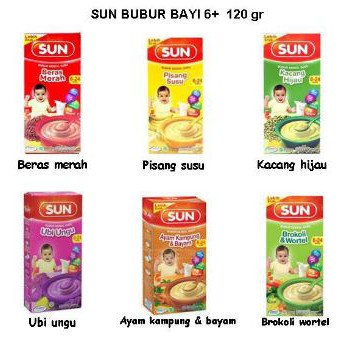 SUN Bubur Sereal Susu 120 gr 6m+  Brokoli Wortel/ Beras Merah / Ayam Kampung Bayam / Ubi Ungu