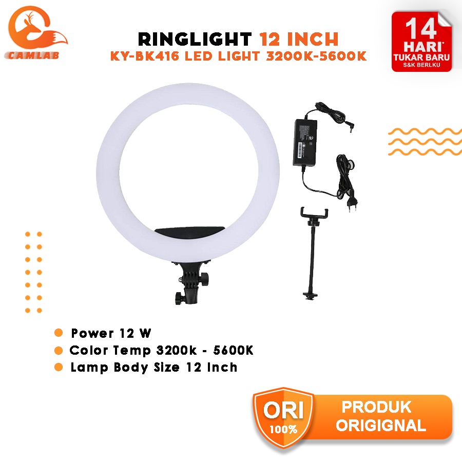 RingLight untuk Selfie Live Studio 18&quot; 21&quot; K65W KY-BK416 TPD668