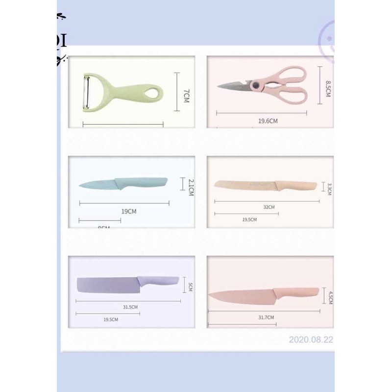 PISAU SET RAINBOW/PISAU SET WARNA/PISAU DAPUR