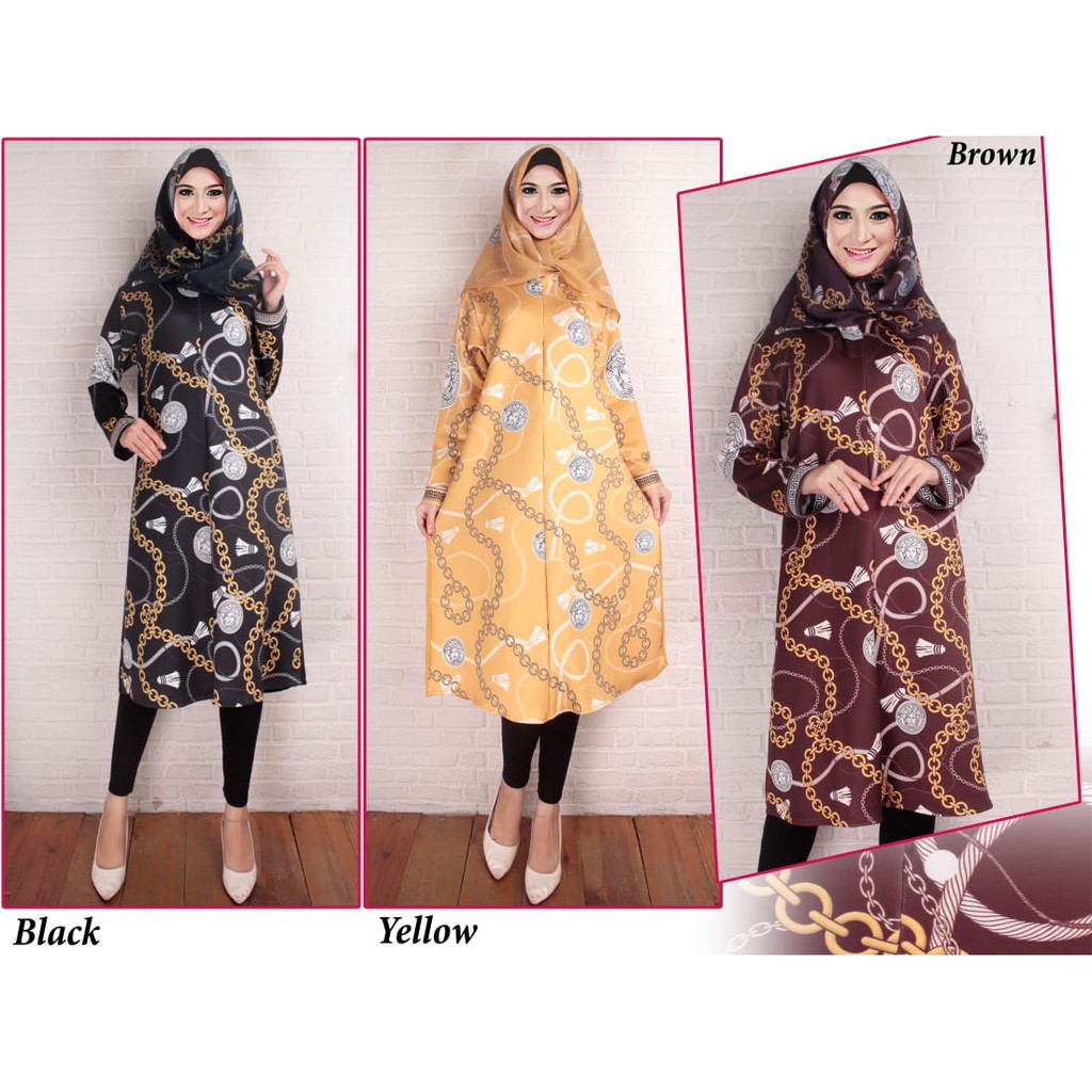 Premium Tunik Scuba Busui Versace