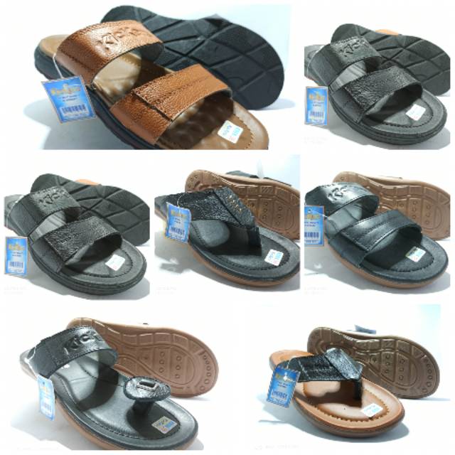 Sandal pria kulit murah berkualitas.Bonus jahit pada Outsole
