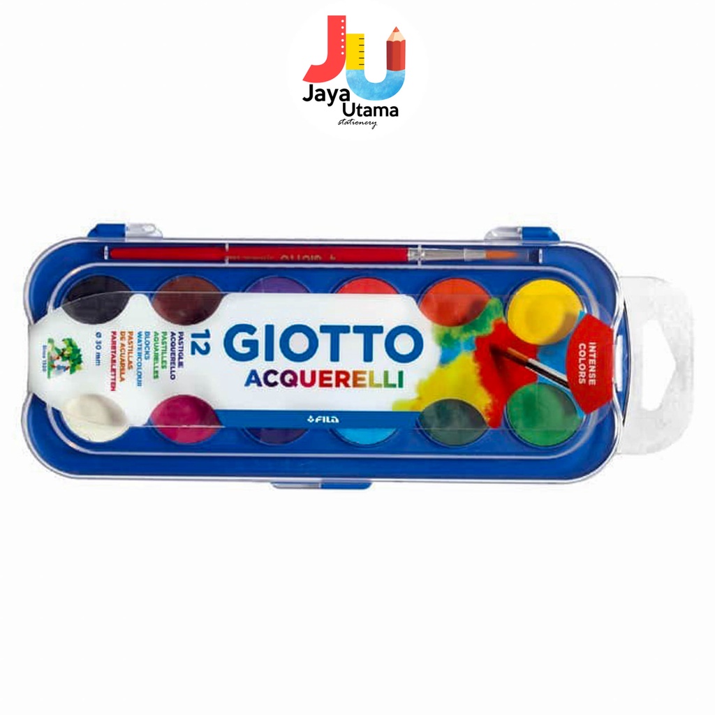 

Giotto Cat Air Acquerelli Watercolor Water color 12 Warna Cat Padat 30 Mm