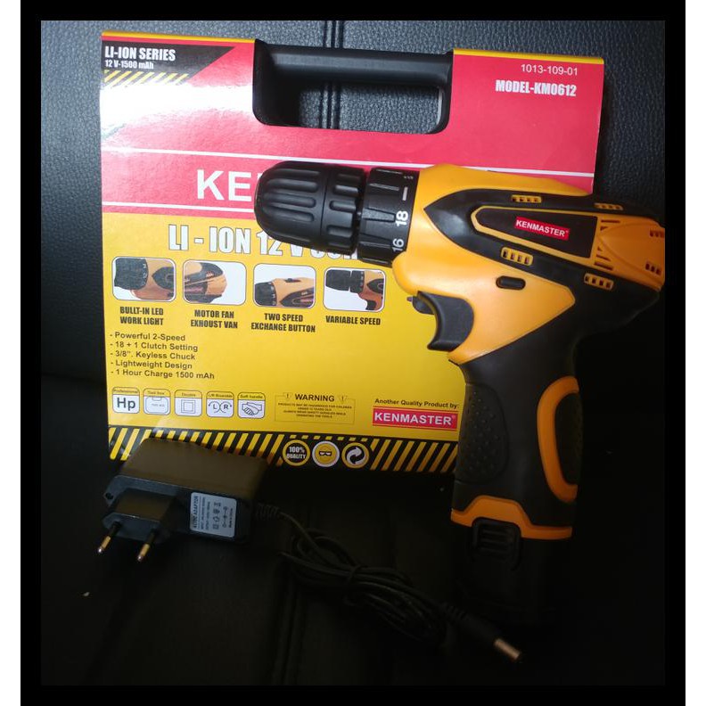Mesin Bor Baterai Cordless Drill Kenmaster 12V