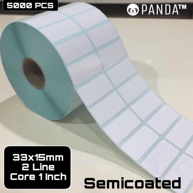 

Label Sticker Barcode 15x33mm Semicoated(2 Lines isi 5000 pcs) Core 1