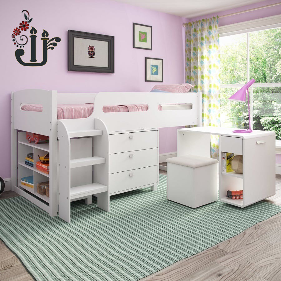 Set Tempat Tidur Tingkat dan Meja belajar Anak / Dipan Tingkat / Dipan Susun / Ranjang Susun