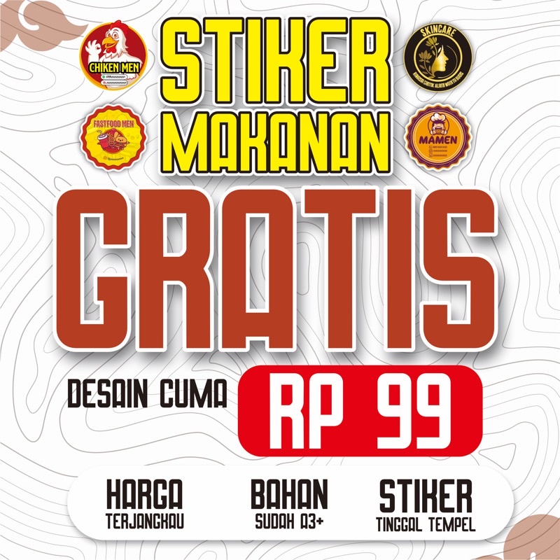 

STIKER MAKANAN TERMURAH!!! Chromo Label 5CM Untuk jualan Siap Tempel